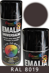 Farba emalia ftalowa uniwersalna brązowo-szara do drewna, metalu, betonu i plastiku RAL 8019 EUROCOLOR 400 ml