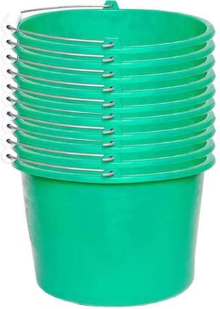 Wiadra wiaderka zielone budowlane gospodarcze 12L plastik 10 sztuk