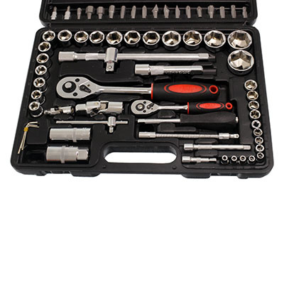 Zestaw kluczy nasadowych 1/2" i 1/4" 94 elementów Hermon