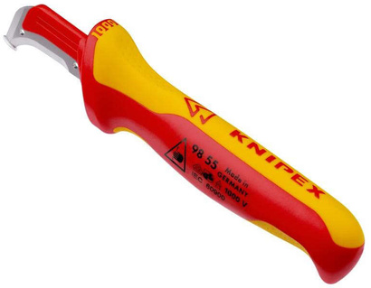Nóż do ściągania izolacji ze stopką prowadzącą Knipex 180 mm