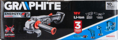 Szlifierka kątowa akumulatorowa 18V ENERGY+ Graphite 125 mm 58G003