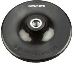 Tarcza elastyczna z rzepem do szlifierek kątowych i wiertarek o średnicy 150 mm i rozmiarze gwintu M14 + trzpień Graphite 55H929