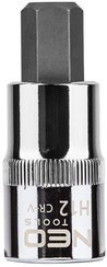 Końcówka sześciokątna na nasadce ze stali CrV S2 o rozmiarze 1/2" H12 x 55 mm Neo 08-775