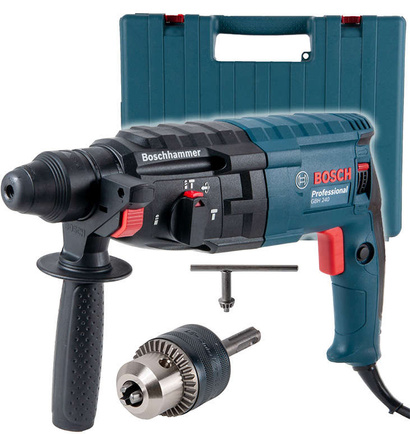 Młot udarowo-obrotowy o mocy 790 W Bosch Professional GBH 240 + uchwyt narzędziowy z kluczem