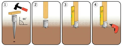 Podstawa słupa wbijana okrągła KSWO o wymiarach 101 x 150 x 750 x 2 mm