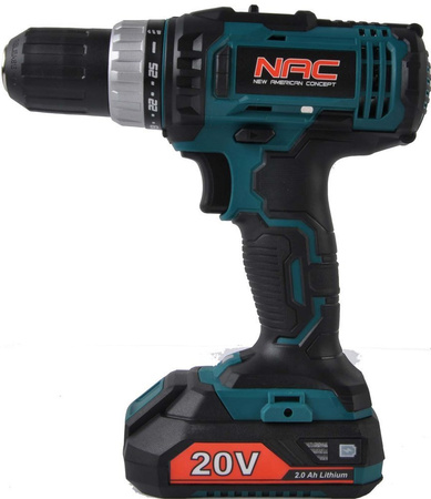 Nac wiertarko-wkrętarka akumulatorowa 20V 2x2Ah CDB2-LI-20V