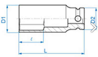 Nasadka udarowa długa 1/2" o rozmiarze 17 x 80 mm King Tony