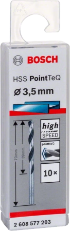 Wiertło kręte do metalu HSS POINTTEQ Bosch 3,5x70 mm 10 sztuk