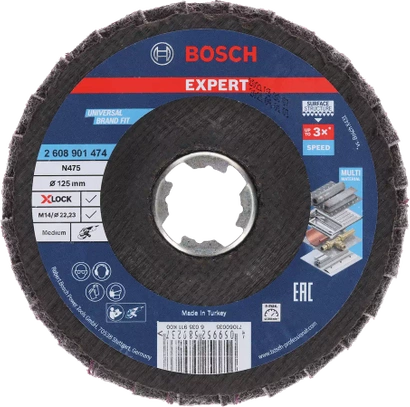 Tarcza listkowa do metalu średnia SURFACE CONDITIONING MATERIAL Bosch EXPERT X-LOCK 125x22,23 mm