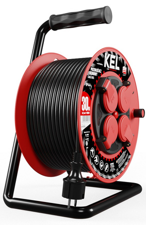 Przedłużacz elektryczny bębnowy warsztatowy o długości 30 m KEL PB-PRO/S/30M/3X1,5/H05RR-F