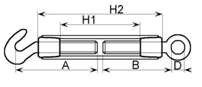 Śruba rzymska M8 ocynkowana Oko-Hak O/H - wytrzymałość do 200kg