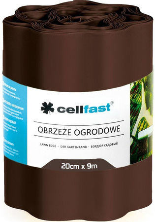 Obrzeże ogrodowe do trawników brązowe 20cm x 9m Cellfast 30-013H
