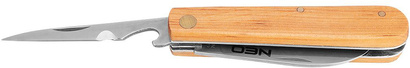 Nóż składany monterski ze szpikulcem ze stali nierdzewnej drewniane okładki o długości 170 mm Neo