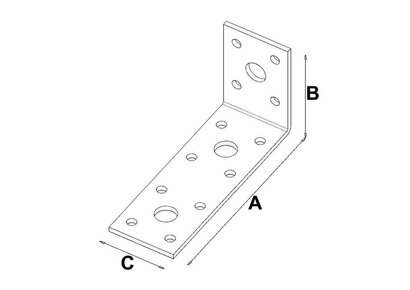 KĄTOWNIK MONTAŻOWY ŁĄCZNIKOWY KŁ6 50x100x35 x2,5mm