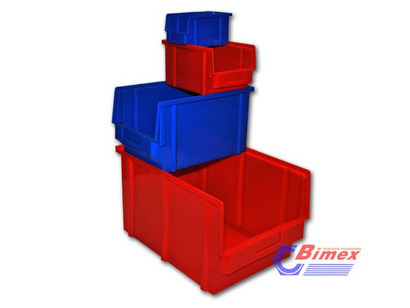 Pojemnik magazynowy warsztatowy plastikowy czerwony ( NR. 0 )