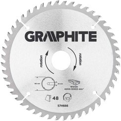 Tarcza pilarska do drewna widiowa Graphite 185x30 mm 48 zębów 57H666