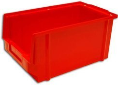 Pojemnik magazynowy warsztatowy plastikowy czerwony 30 x 14.5 cm ( NR. 2 )