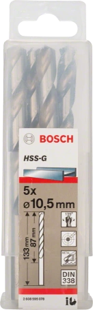Wiertło kręte szlifowane do metalu HSS Bosch 10,5x133 mm 5 sztuk