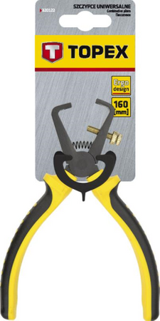 Szczypce do izolacji z regulacją ze stali CrV o zakresie pracy 0.5 - 5 mm2 i długości 160 mm Topex 32D407
