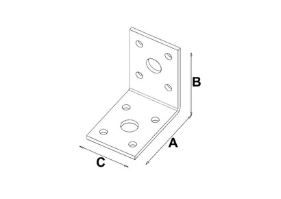 Łącznik budowlany kątownik ciesielski KŁ1 o wymiarach 50 x 50 x 35 x 2,5