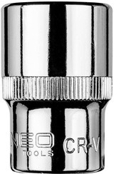 Nasadka sześciokątna krótka ze stali CrV o rozmiarze 1/2" 18 mm Neo 08-418