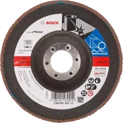 Tarcza listkowa do metalu wypukła BEST FOR METAL Bosch 125x22,23 mm P120