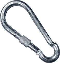 Karabińczyk 11x120mm ocynkowany z zabezpieczeniem skręcany - udźwig 450kg