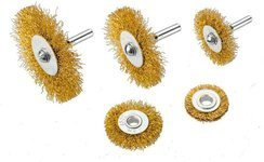 Szczotki druciane tarczowe do drewna i metalu o średnicy trzpienia 6 mm do wiertarek Verto 62H614