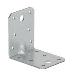 Łącznik budowlany kątownik montażowy z przetłoczeniem o wymiarach 70 x 70 x 55 x 2.5 mm