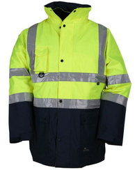 Kurtka ostrzegawcza o intensywnej widzialności,  w kontrastowych kolorach – WIELOFUNKCYJNA 5 w 1 VWJK44YN/XL