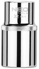 Nasadka dwunastokątna długa ze stali CrV o rozmiarze 1/2" 32 mm Neo 08-085