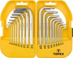 Zestaw kluczy sześciokątnych krótkich i Torx o rozmiarze 1.5 - 10 mm i T10 - T50 Topex 35D952