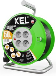 Przedłużacz elektryczny bębnowy warsztatowy o długości 50 m KEL PB-ST/D/50M/3X1,5/H05VV-F