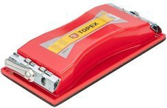 Blok ścierny o rozmiarach 100 x 210 mm z metalowymi zaciskami Topex 08A110