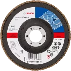 Tarcza listkowa do metalu prosta STANDARD FOR METAL Bosch 125x22,23 mm P80