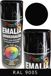 Farba emalia ftalowa uniwersalna czarna matowa do drewna, metalu, betonu i plastiku RAL 9005 EUROCOLOR 400 ml