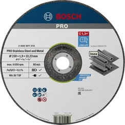 Tarcza tnąca do metalu, stali nierdzewnej STANDARD FOR INOX Bosch 230x22,23 mm WA 36 R BF