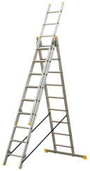 Drabina aluminiowa trzyelementowa 9-stopniowa 3x9 150kg Metalkas BS-DW_3X9