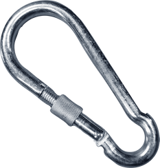 Karabińczyk 13x160mm ocynkowany z zabezpieczeniem skręcany - udźwig 600kg