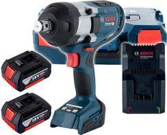 Klucz udarowy akumulatorowy Bosch Professional GDS 18V-1050 H BITURBO + akumulator 2 x 5 Ah + ładowarka + L-BOXX 136