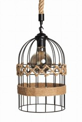 Lampa wisząca jutowa KLATKA boho