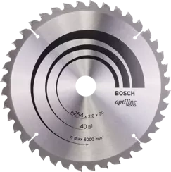 Tarcza pilarska do drewna OPTILINE WOOD Bosch 254x30 mm 40 zębów