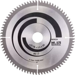 Tarcza pilarska do drewna i metalu MULTI MATERIAL Bosch 216x30 mm 80 zębów