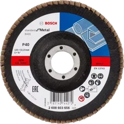 Tarcza listkowa do metalu wypukła STANDARD FOR METAL Bosch 125x22,23 mm P40