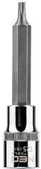 Końcówka Torx na nasadce ze stali CrV S2 o rozmiarze 1/2", T25 x 100 mm Neo 08-761