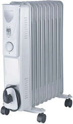 Grzejnik olejowy elektryczny o mocy 2000W z termostatem 9 żeber Nergis