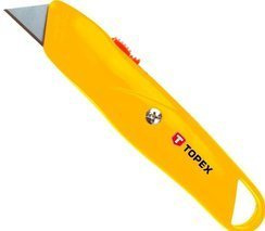 Nóż z ostrzem trapezowym z metalowym korpusem o szerokości ostrza 33 mm Topex 17B140