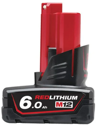 Akumulator litowo-jonowy do elektronarzędzi Milwaukee 12V o pojemności 6.0Ah M12 B6