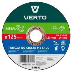 Tarcza tnąca do metalu o średnicy 125 x 1.5 x 22.2 mm 41A60-T-BF Verto 61H532