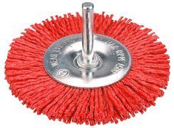 Szczotka ścierna tarczowa nylonowa z trzpieniem do wiertarek o średnicy 100 mm Verto 62H714